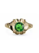 Vintage craft Ring Emerald 14K Yellow gold vrc377y